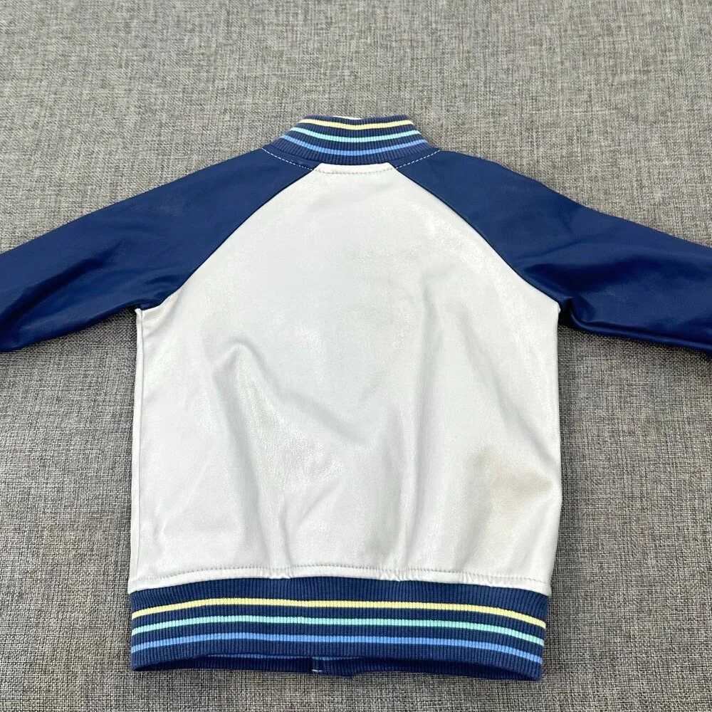 NEW! Baby Boy First Impressions Jacket Metallic Silver‎ & Blue Snaps 0--3 months